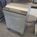 Teknion Silver 2 Drawer Pedestal File Cabinet w/ Grey Cushion